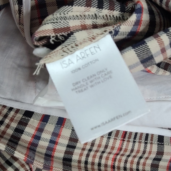 ISA ARFEN Plaid Classic Ankle Crop Pants - 12 - Picture 7 of 7